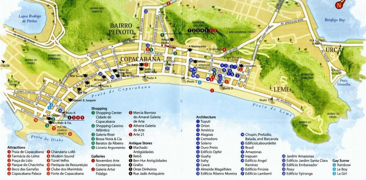 Copacabana detailed map